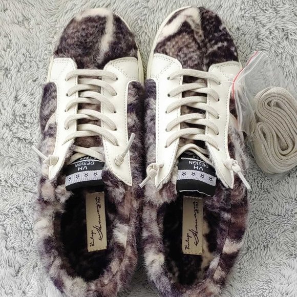 NEW VINTAGE HAVANA Snuggle Fur Sneaker MULE SLIP-ON Snake Size 8.5 Women Shoes - Picture 5 of 7